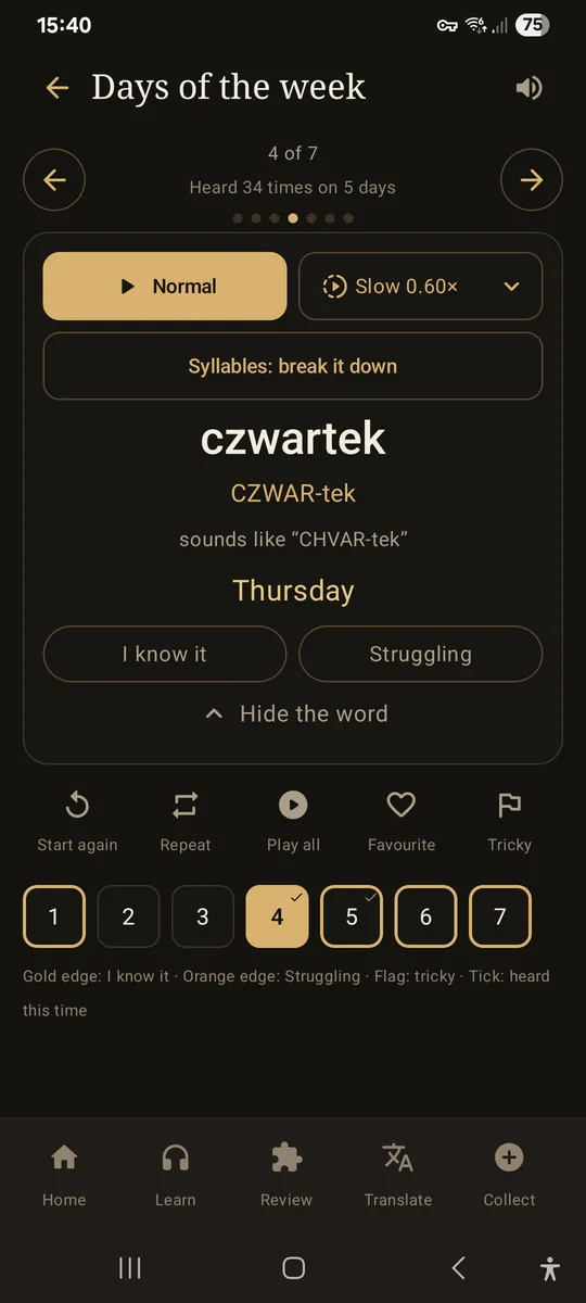 The mist cleared: czwartek means Thursday